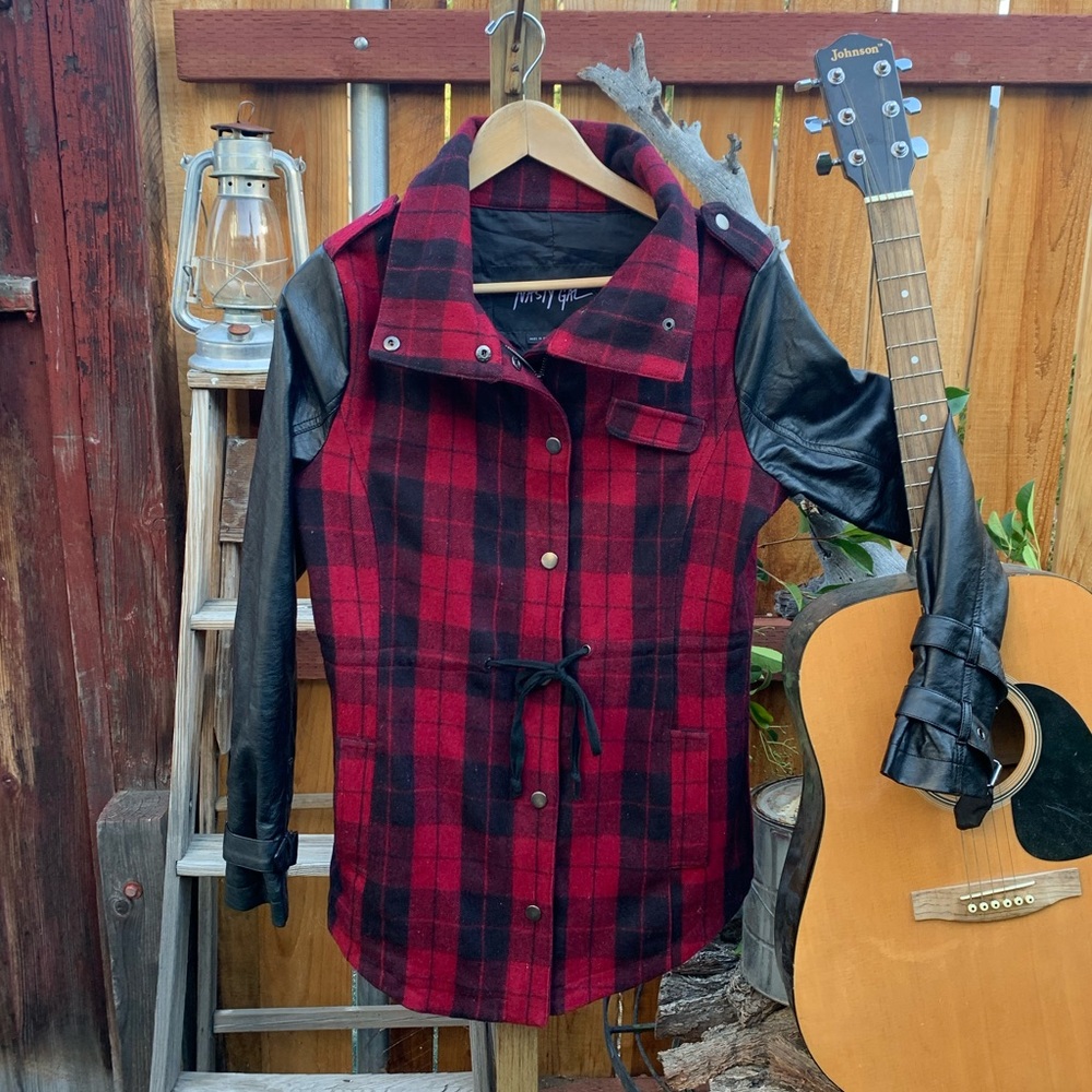 Plaid Nasty Gal Buckle Sleeve Jacket.